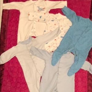 5 Mothercare Sleepers- Baby boy